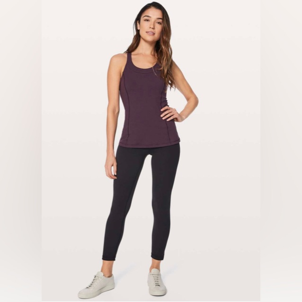 Lululemon Enhearten Tank Top Womens Size 4 Black Cherry
